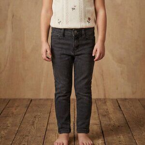 Girls Black Denim Retro Skinny Jeans Pants Back to School | DKNY | 4T
